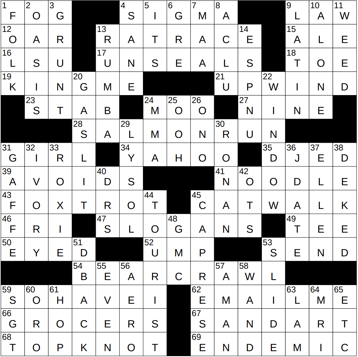 0501-23 NY Times Crossword 1 May 23, Monday 